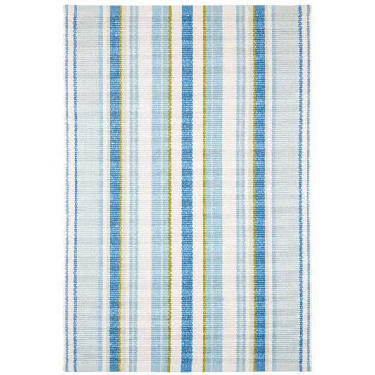 Daphne Stripe French Blue Handwoven Cotton Rug Rugs 