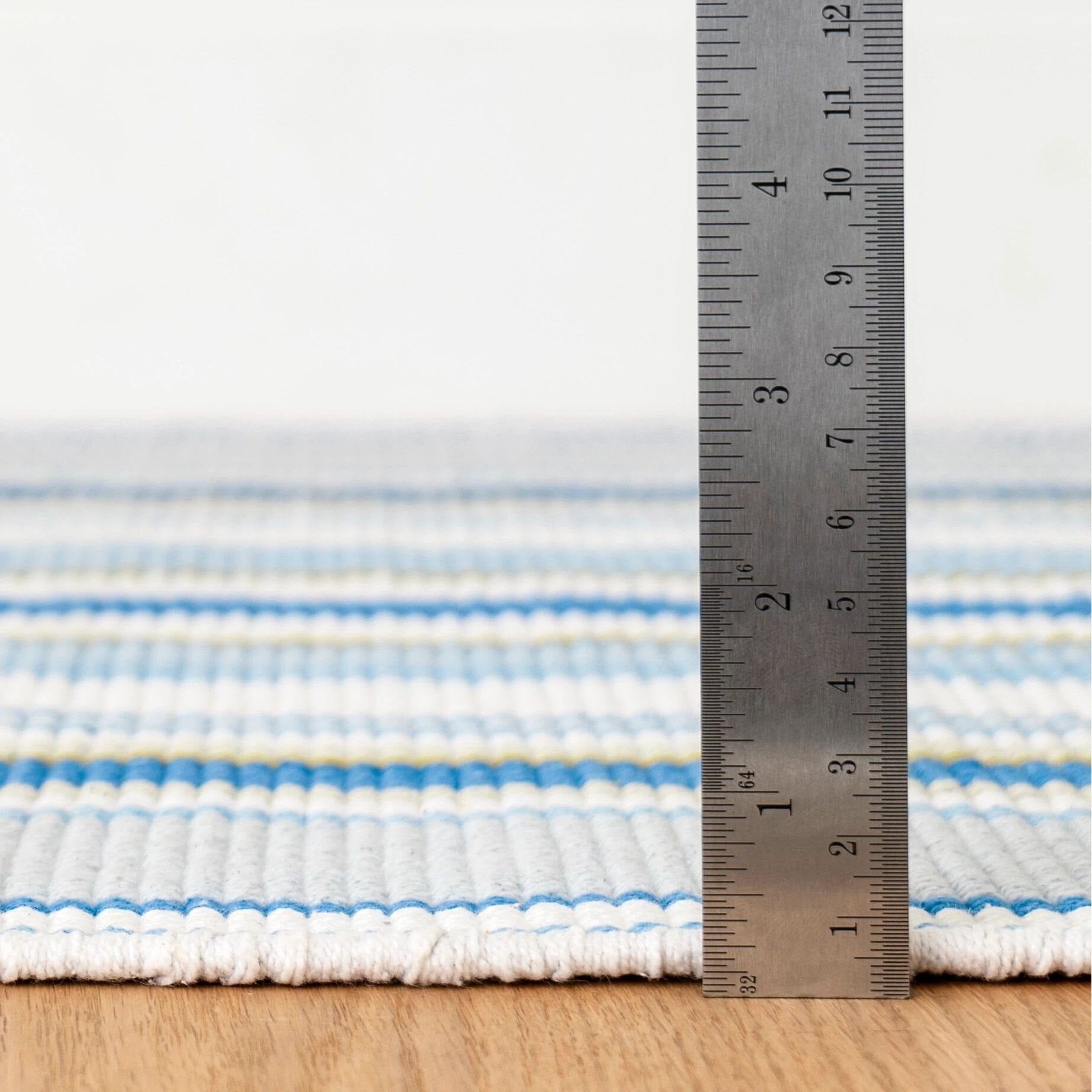 Daphne Stripe French Blue Handwoven Cotton Rug Rugs 
