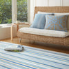 Daphne Stripe French Blue Handwoven Cotton Rug Rugs 
