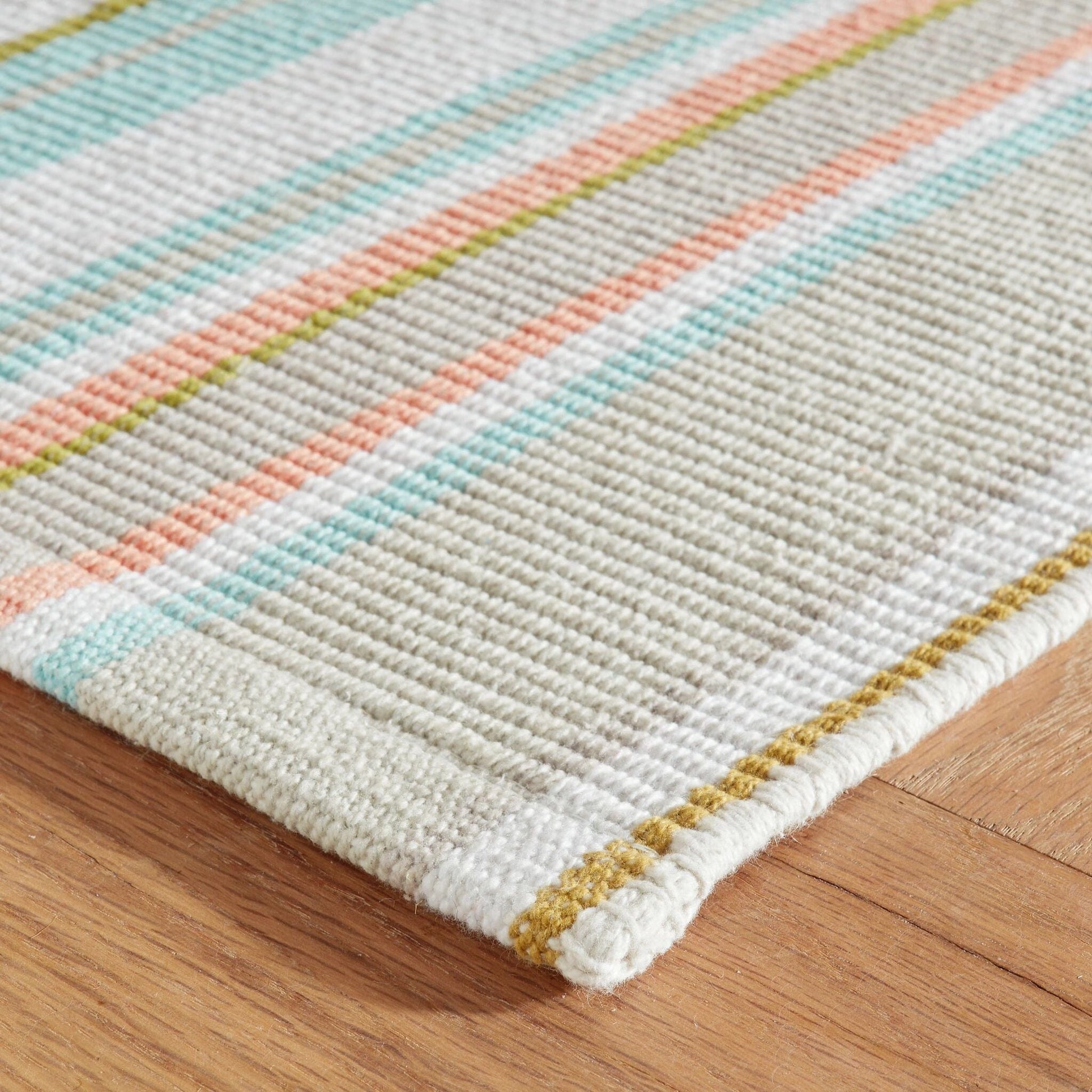 Daphne Stripe Sky Handwoven Cotton Rug Rugs 