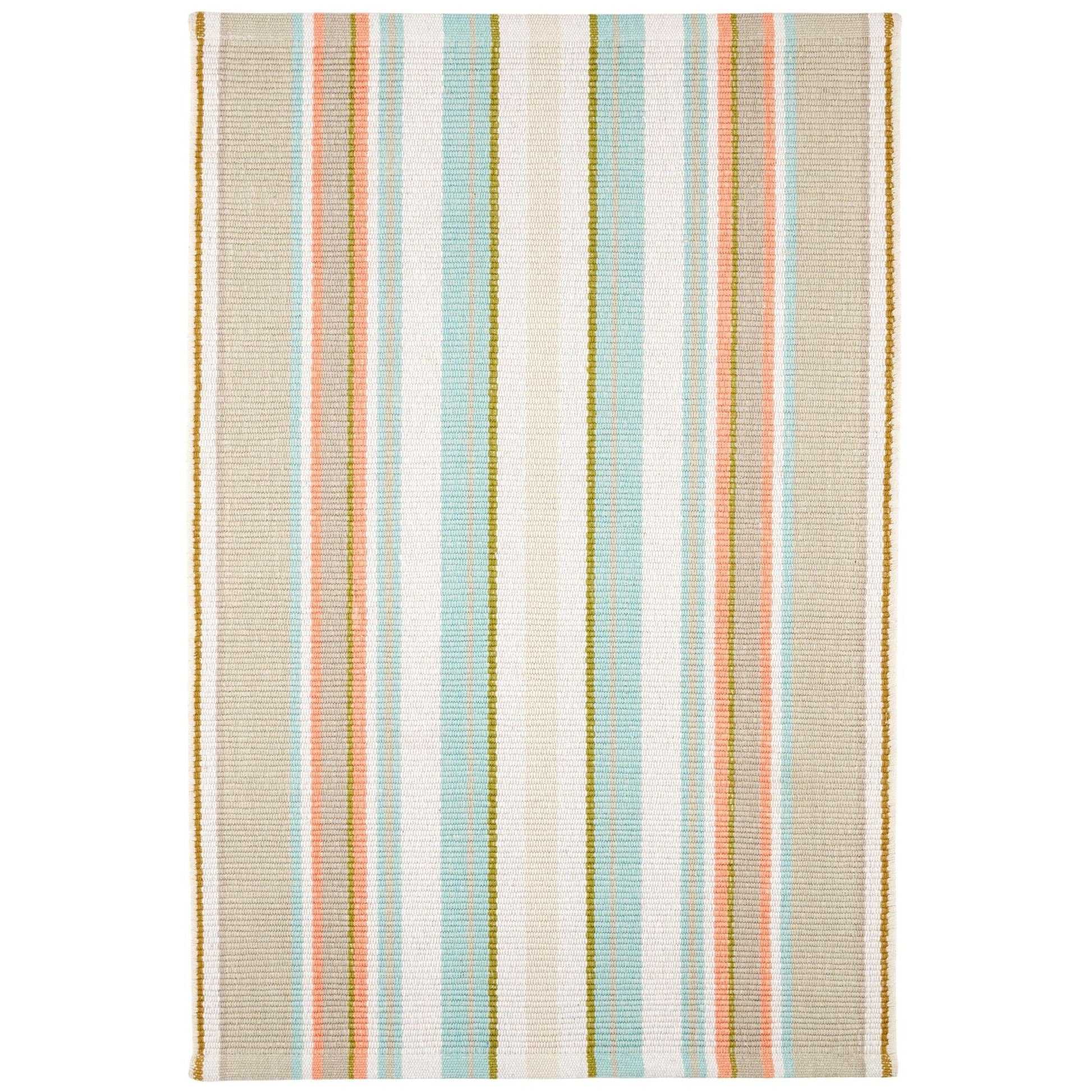 Daphne Stripe Sky Handwoven Cotton Rug Rugs 