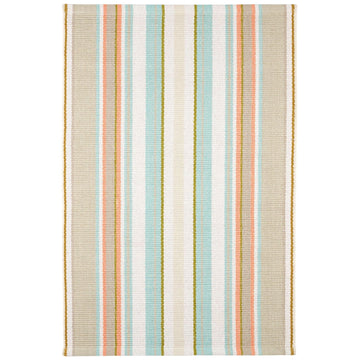 Daphne Stripe Sky Handwoven Cotton Rug Rugs 