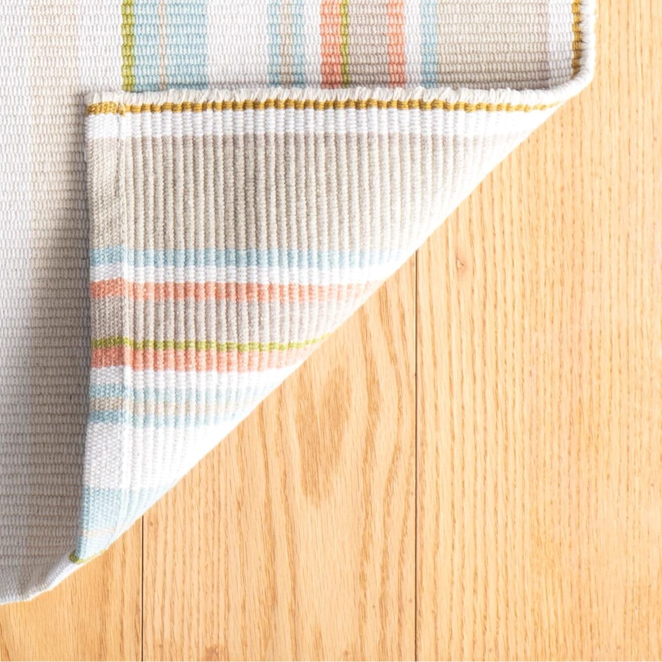 Daphne Stripe Sky Handwoven Cotton Rug Rugs 