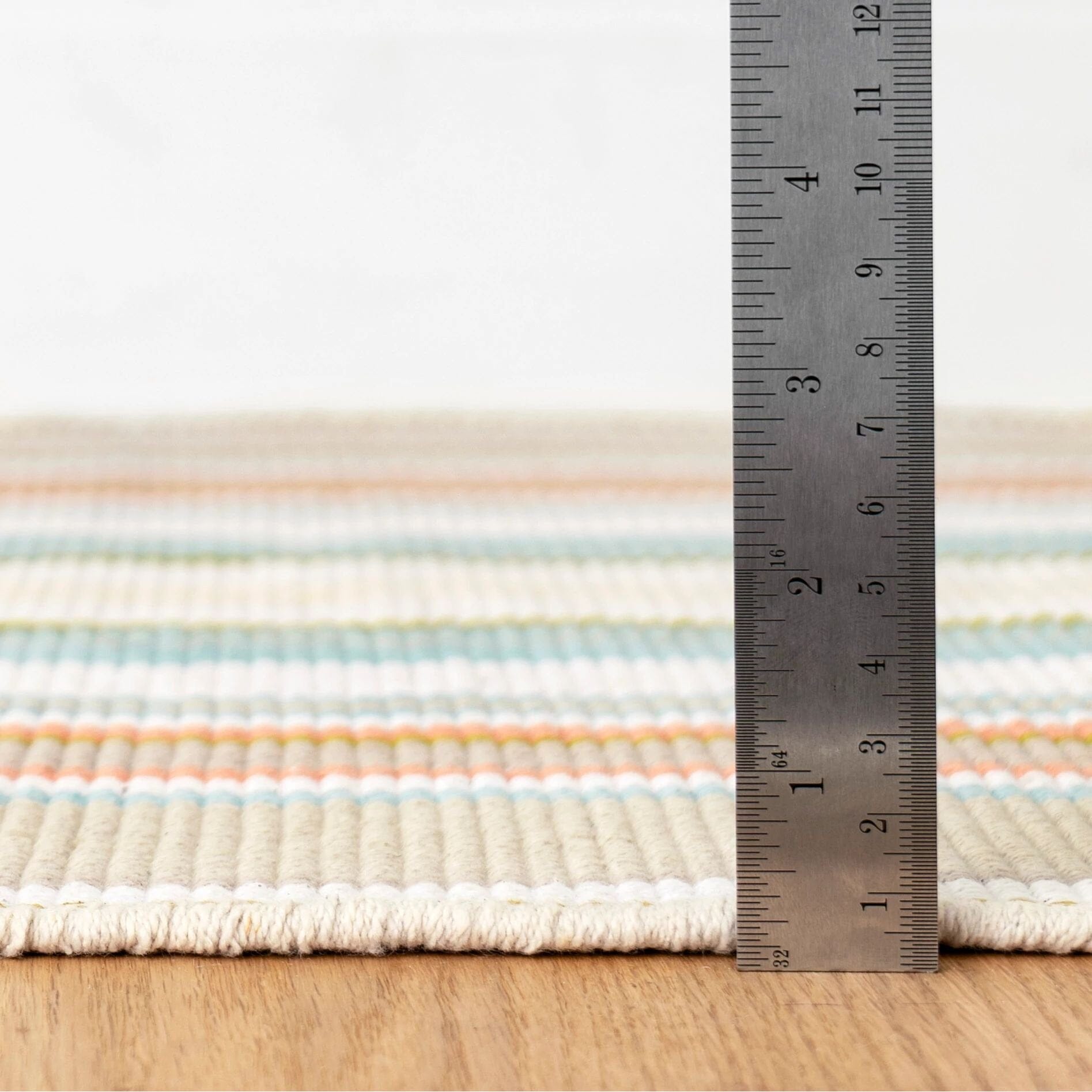 Daphne Stripe Sky Handwoven Cotton Rug Rugs 