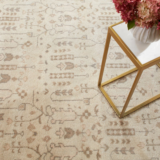 Dara Cream Hand Knotted Wool Rug Rugs 