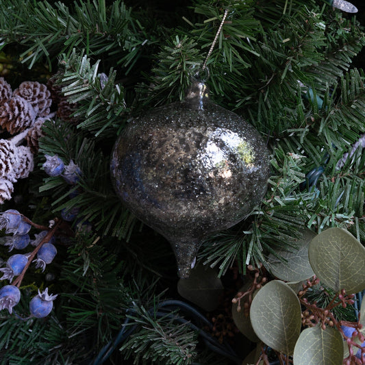 Dark Blue Mercury Glass Ornament Objects & Accents 