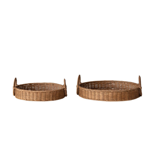 Decorative Woven Rattan Tray Baskets & Trays 