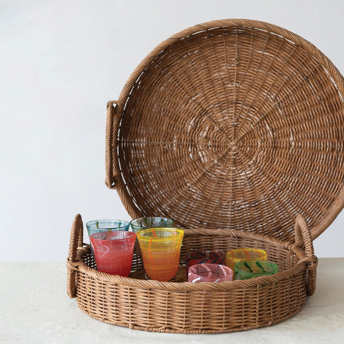 Decorative Woven Rattan Tray Baskets & Trays 
