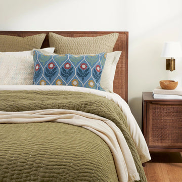 Deepali Kantha Olive Quilt Quilt 