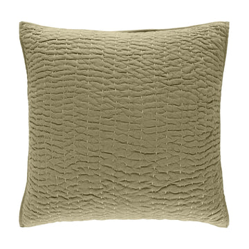 Deepali Kantha Olive Quilted Sham Quilted Sham 