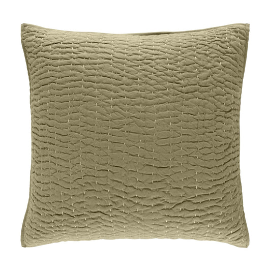 Deepali Kantha Olive Quilted Sham Quilted Sham 