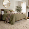 Deepali Kantha Olive Quilted Sham Quilted Sham 
