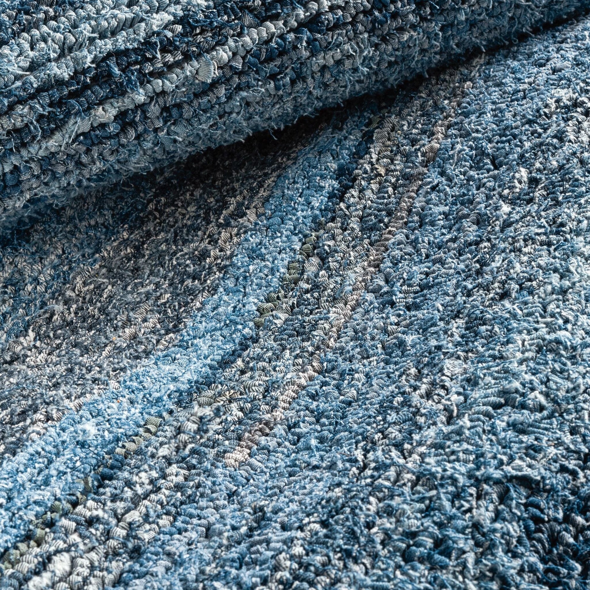 Denim Chindi Blue Hand Hooked Cotton Rug Rugs 