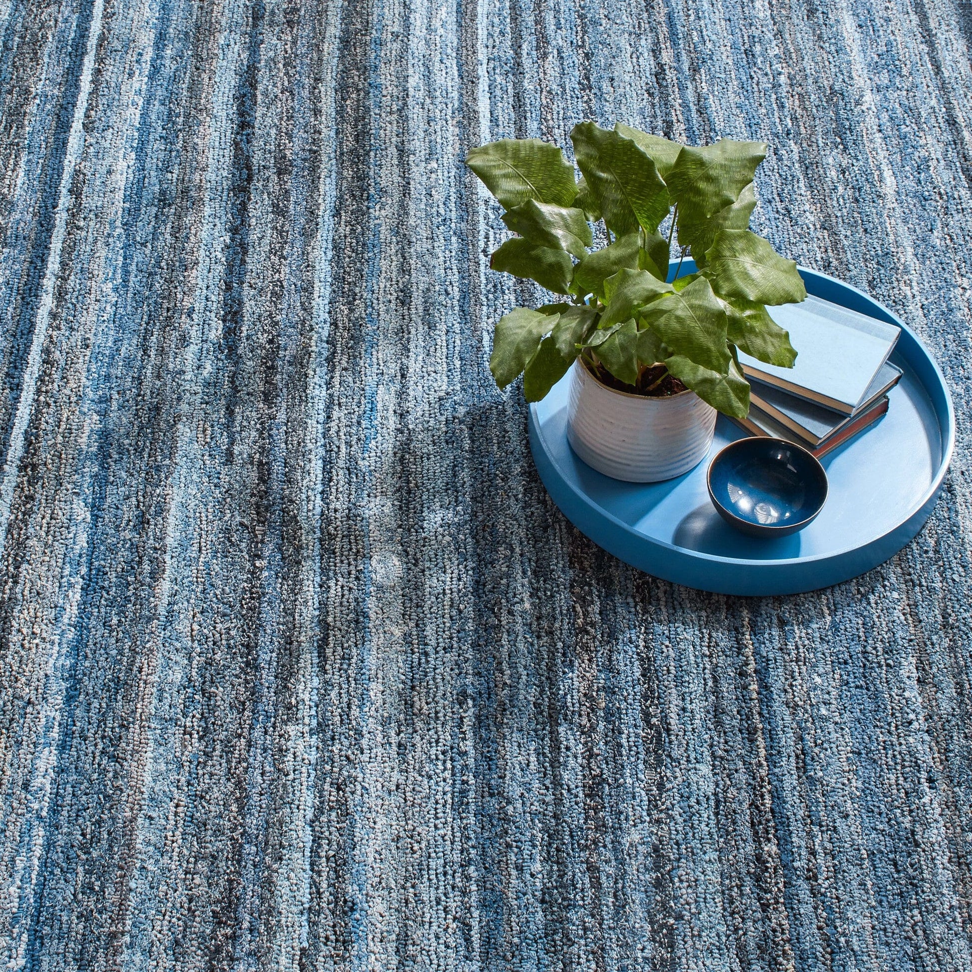 Denim Chindi Blue Hand Hooked Cotton Rug Rugs 