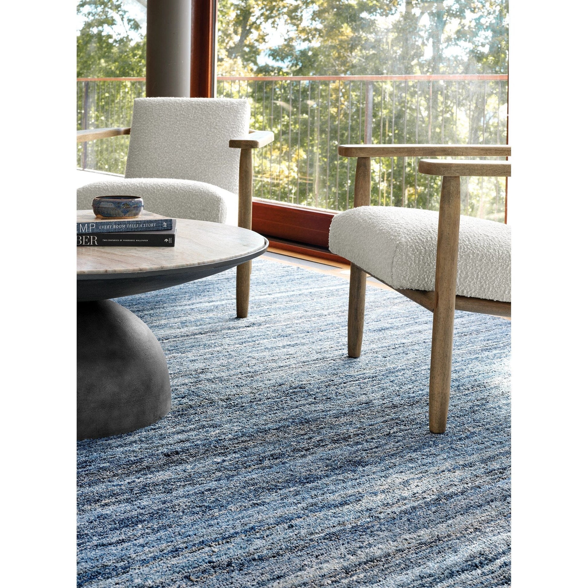 Denim Chindi Blue Hand Hooked Cotton Rug Rugs 