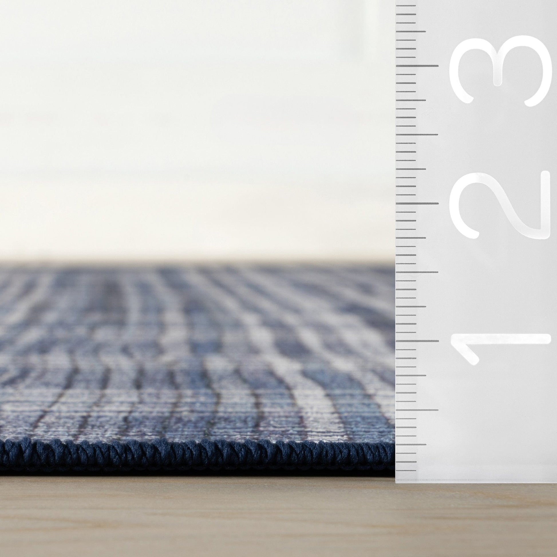 Denim Plaid Machine Washable Rug - Blue Rugs 