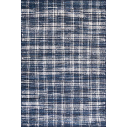 Denim Plaid Machine Washable Rug - Blue Rugs 