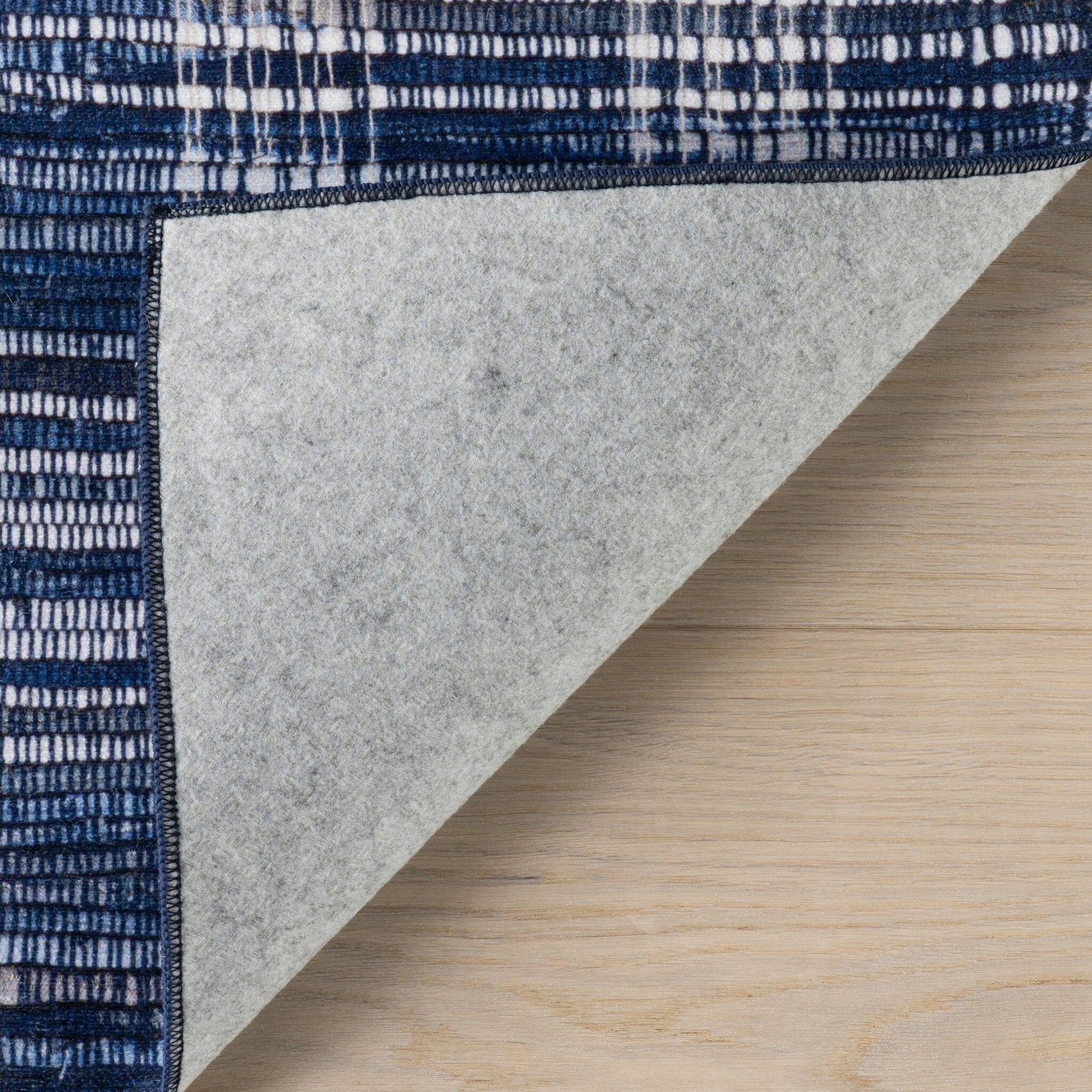 Denim Plaid Machine Washable Rug - Blue Rugs 