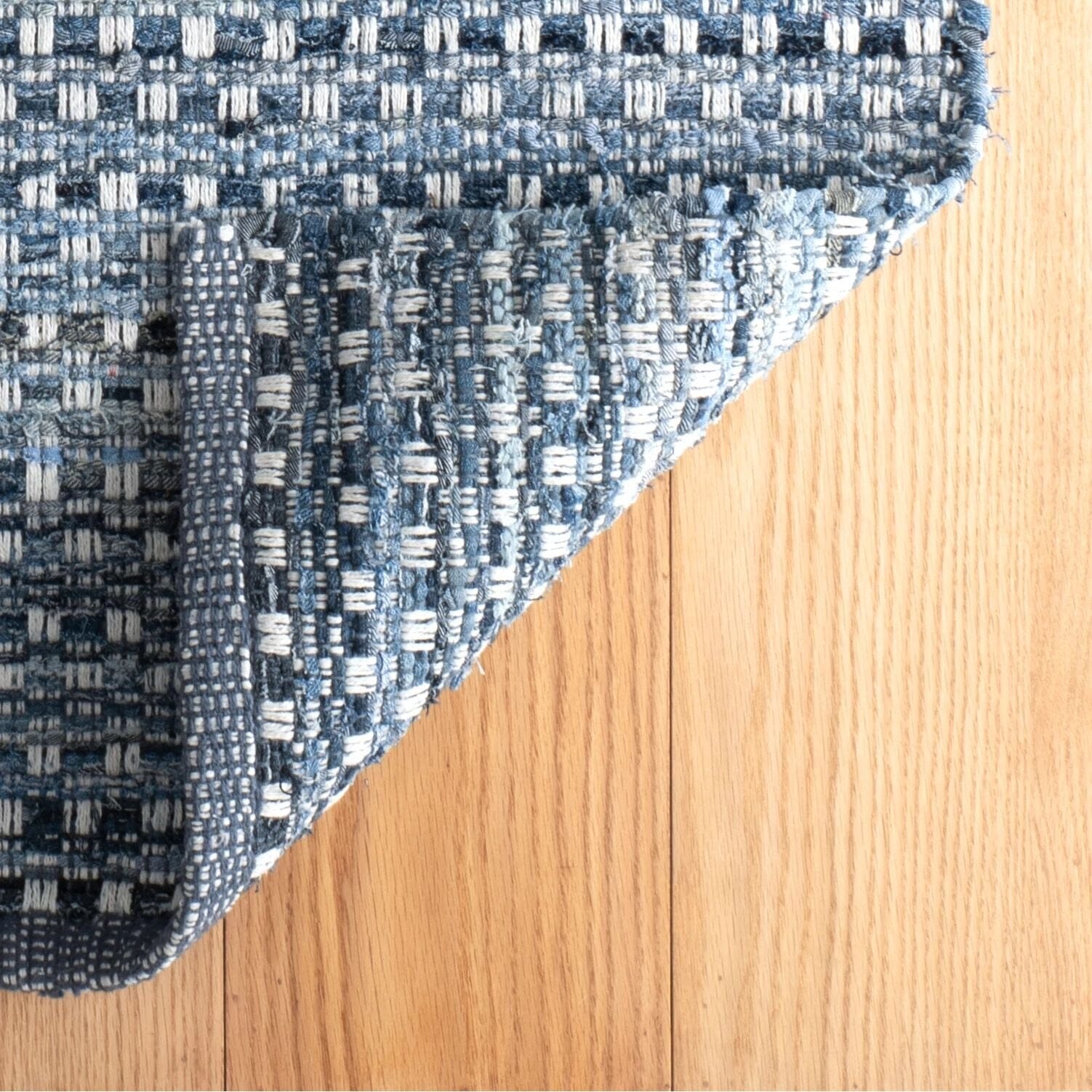 Denim Stone Blue Handwoven Cotton Rug Rugs 