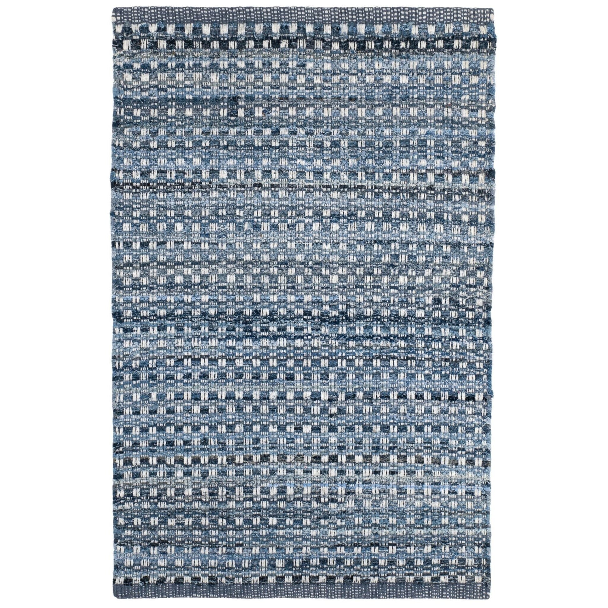 Denim Stone Blue Handwoven Cotton Rug Rugs 