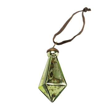 Diamond Gold Drop Ornament- Green Objects & Accents 