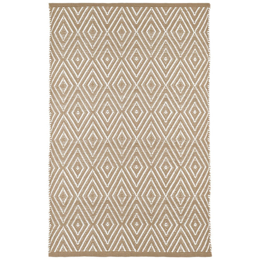 Diamond Khaki/White Handwoven Indoor/Outdoor Rug Rugs 
