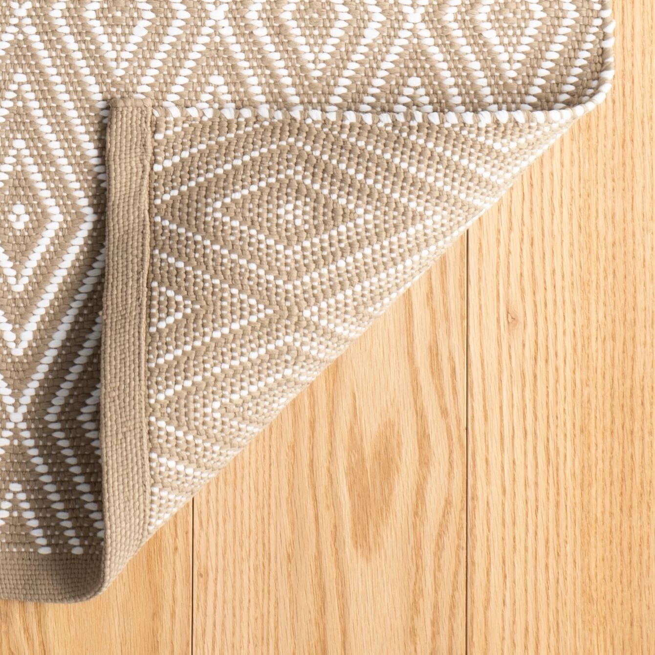 Diamond Khaki/White Handwoven Indoor/Outdoor Rug Rugs 