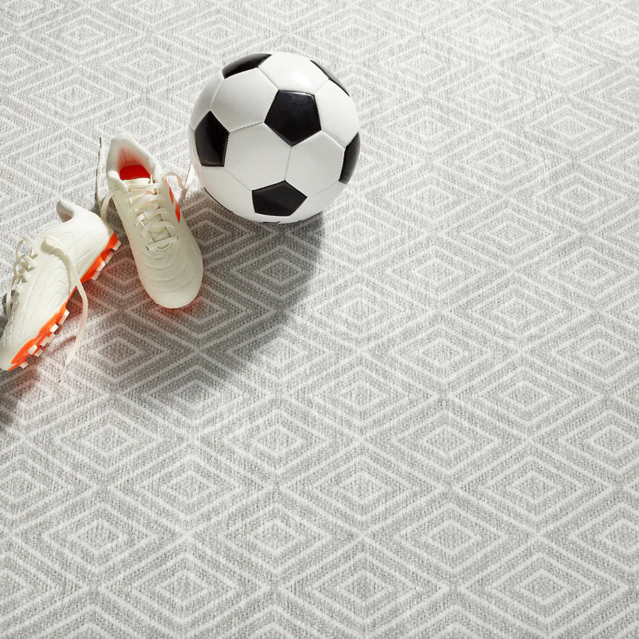 Diamond Platinum/White Machine Washable Rug WASHABLE 