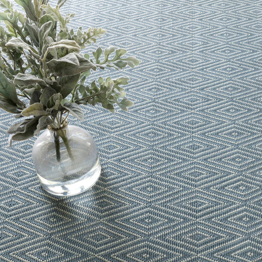Diamond Slate/Light Blue Handwoven Indoor/Outdoor Rug Rugs 