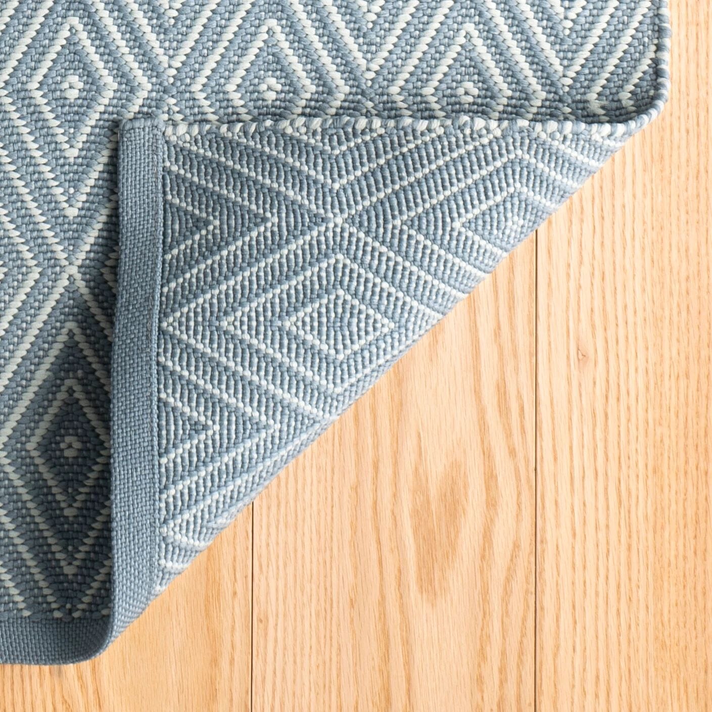 Diamond Slate/Light Blue Handwoven Indoor/Outdoor Rug Rugs 