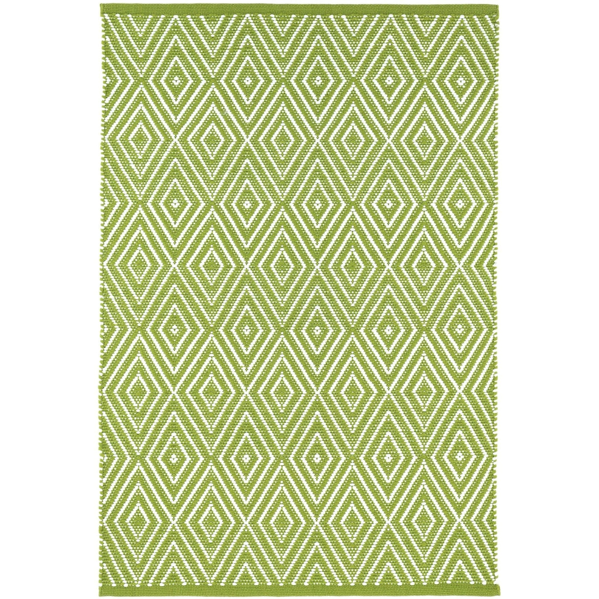 Diamond Sprout/White Handwoven Indoor/Outdoor Rug Rugs 