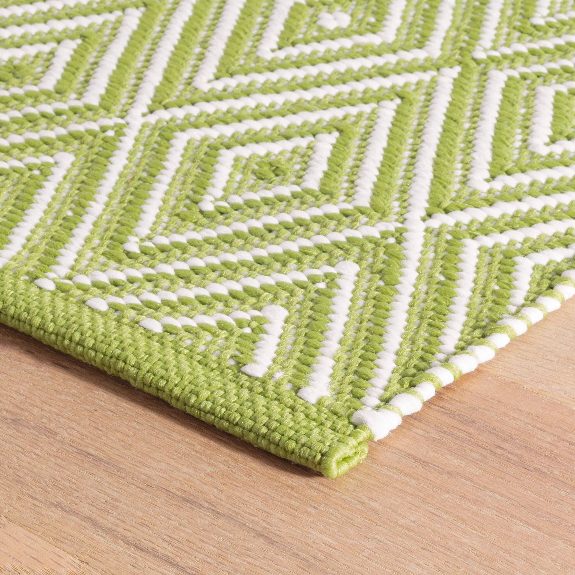 Diamond Sprout/White Handwoven Indoor/Outdoor Rug Rugs 