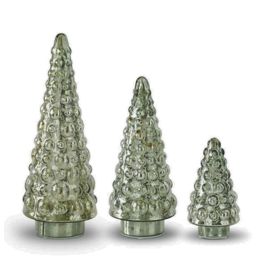 Dot Embossed Green Mercury Glass Tree Objects & Accents 