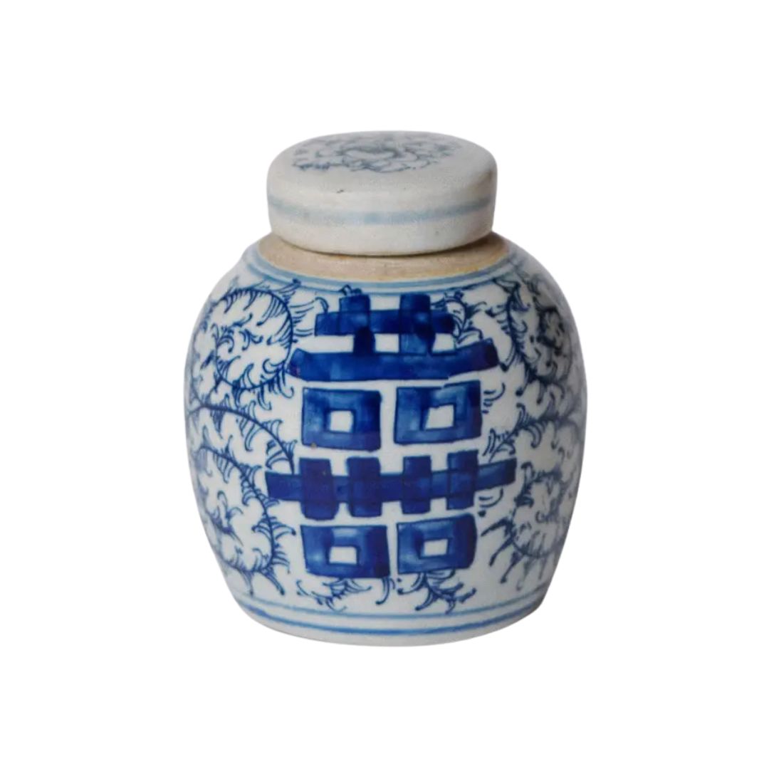 Double Happiness Mini Ginger Jar Vases, Planters & Jars 