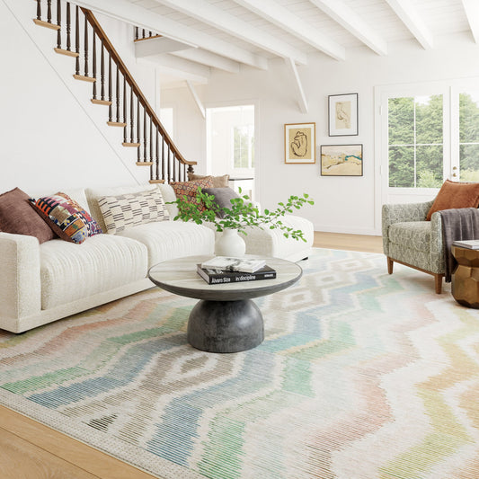 Chevron Machine Washable Rug - Multi