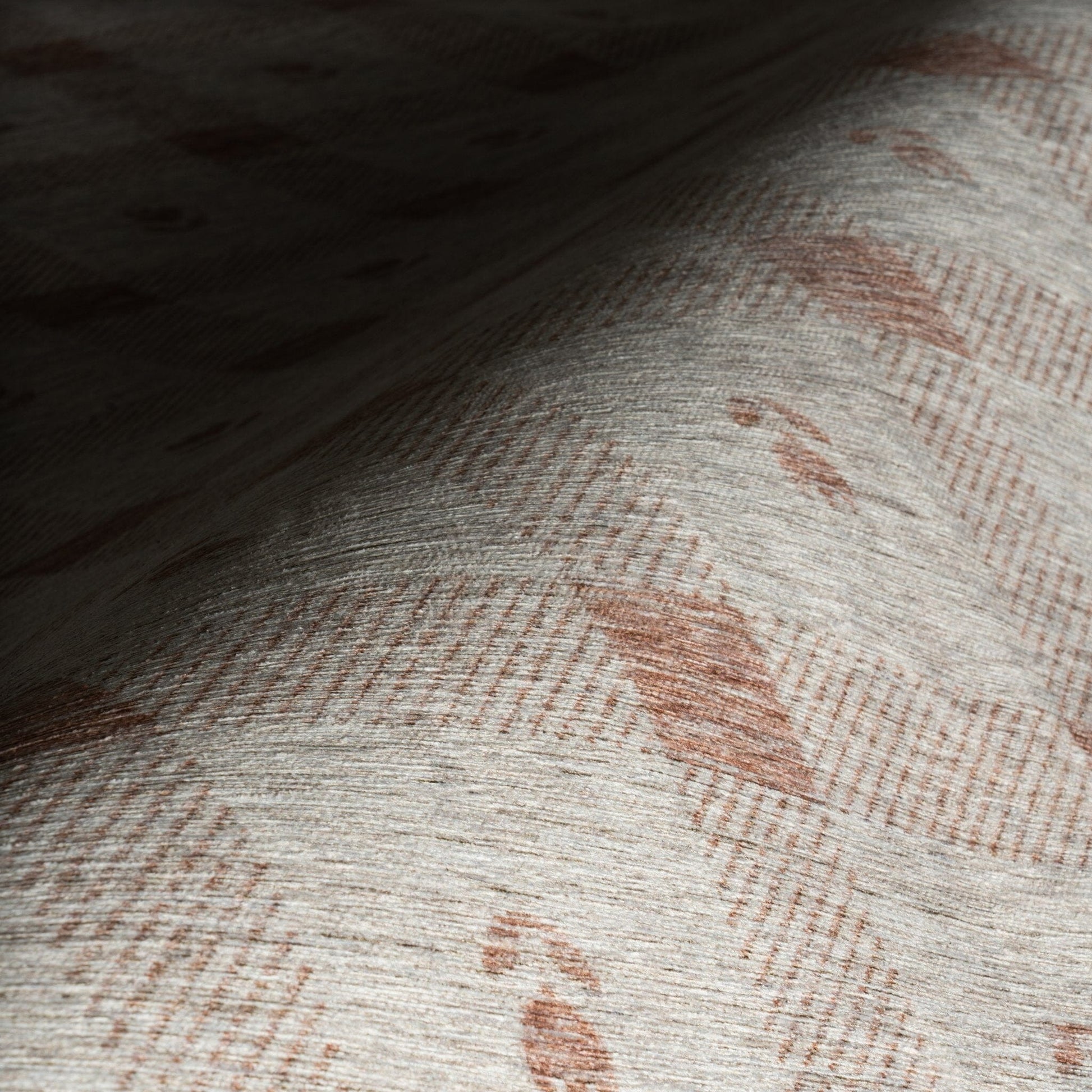 Elenica Peach Modern Plaid Machine Washable Rug Rugs 