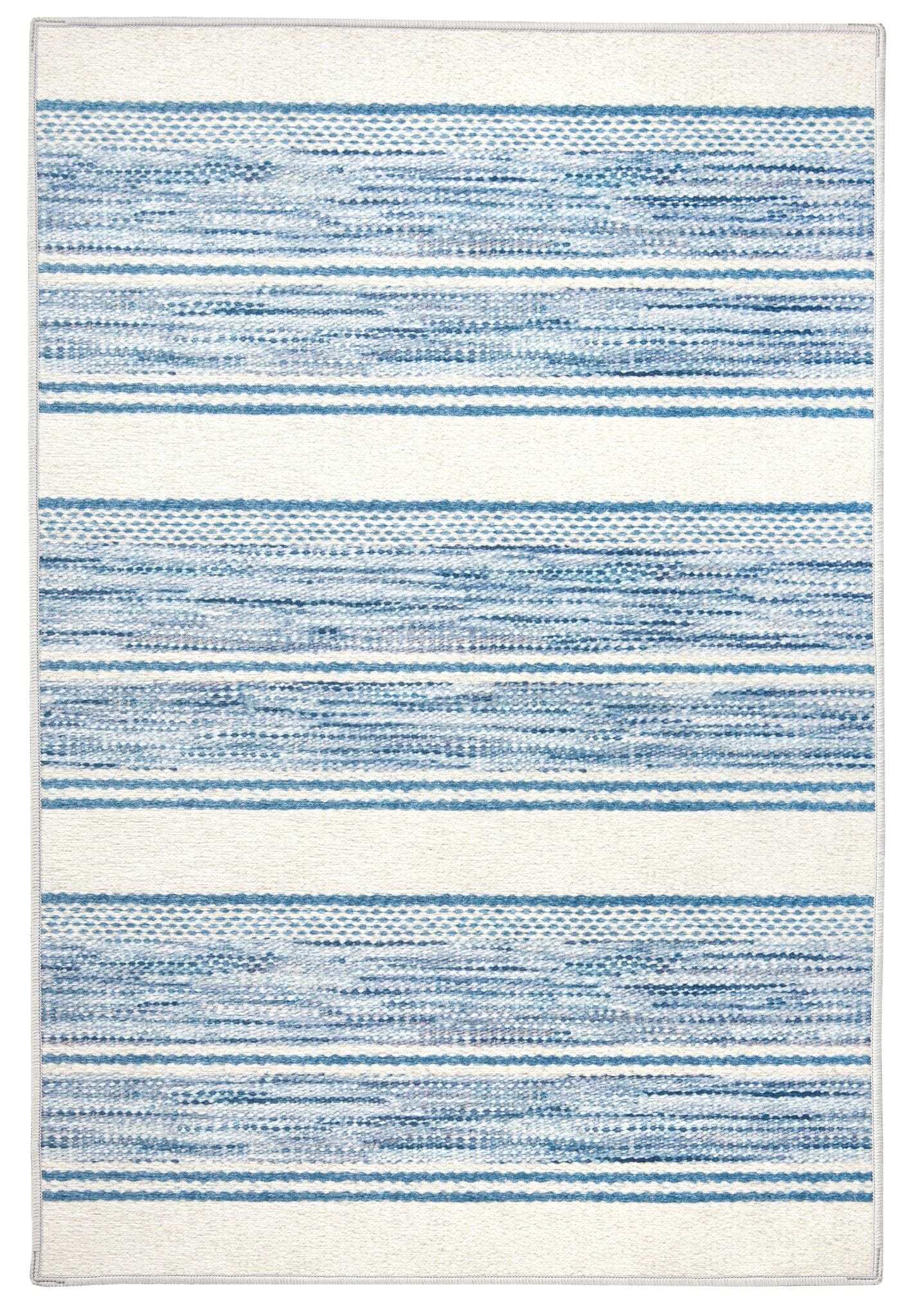Ellington Stripe Blue Machine Washable Rug Rugs 