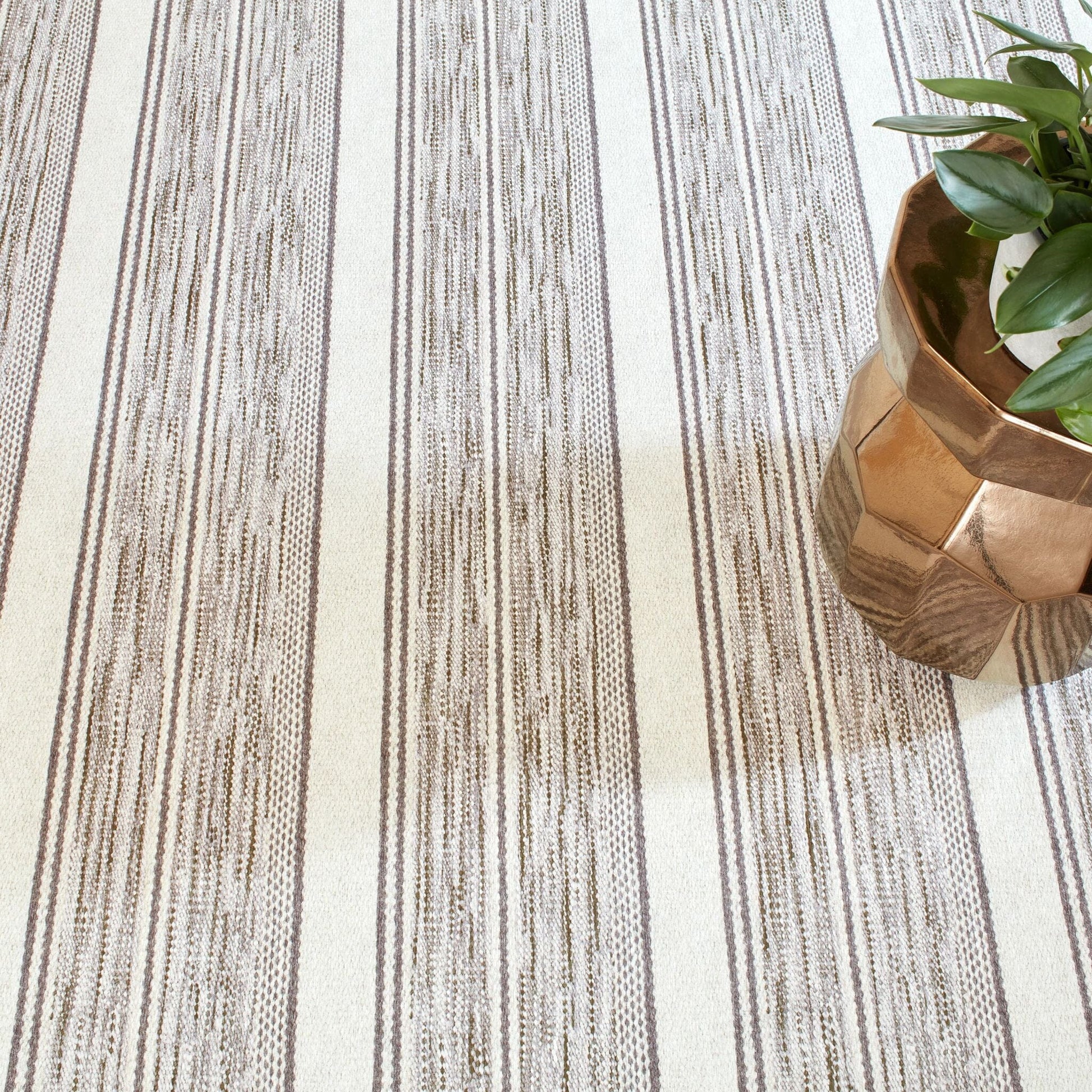 Ellington Stripe Grey Machine Washable Rug Rugs 