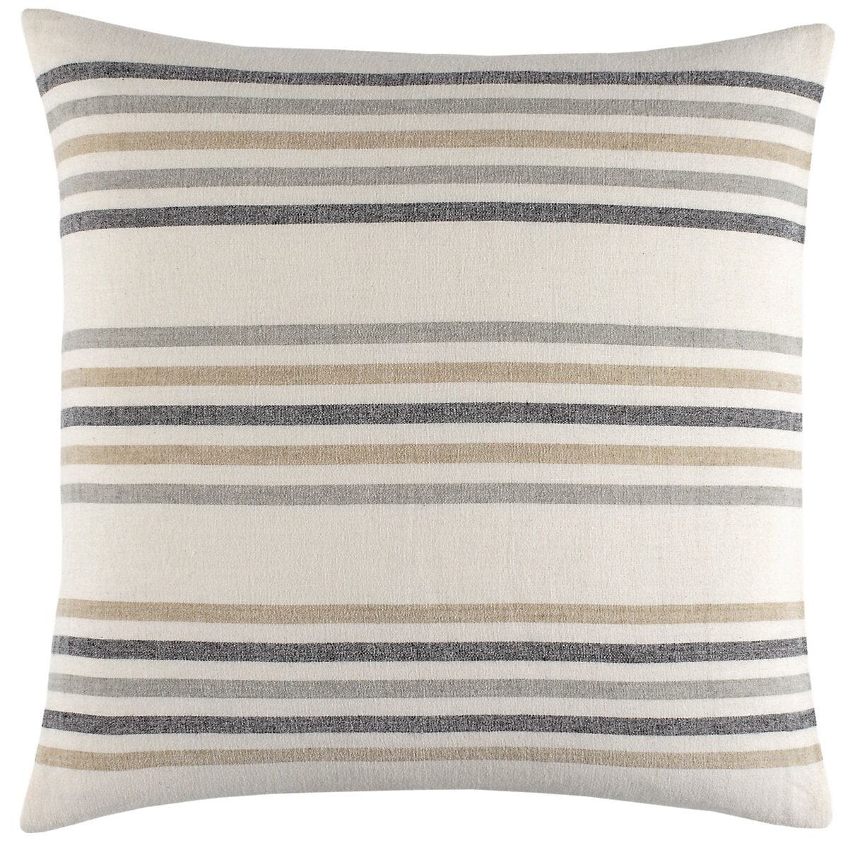 Ellison Stripe Linen Chenille Ivory Sham Shams & Pillowcases 