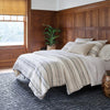 Ellison Stripe Linen Chenille Ivory Sham Shams & Pillowcases 