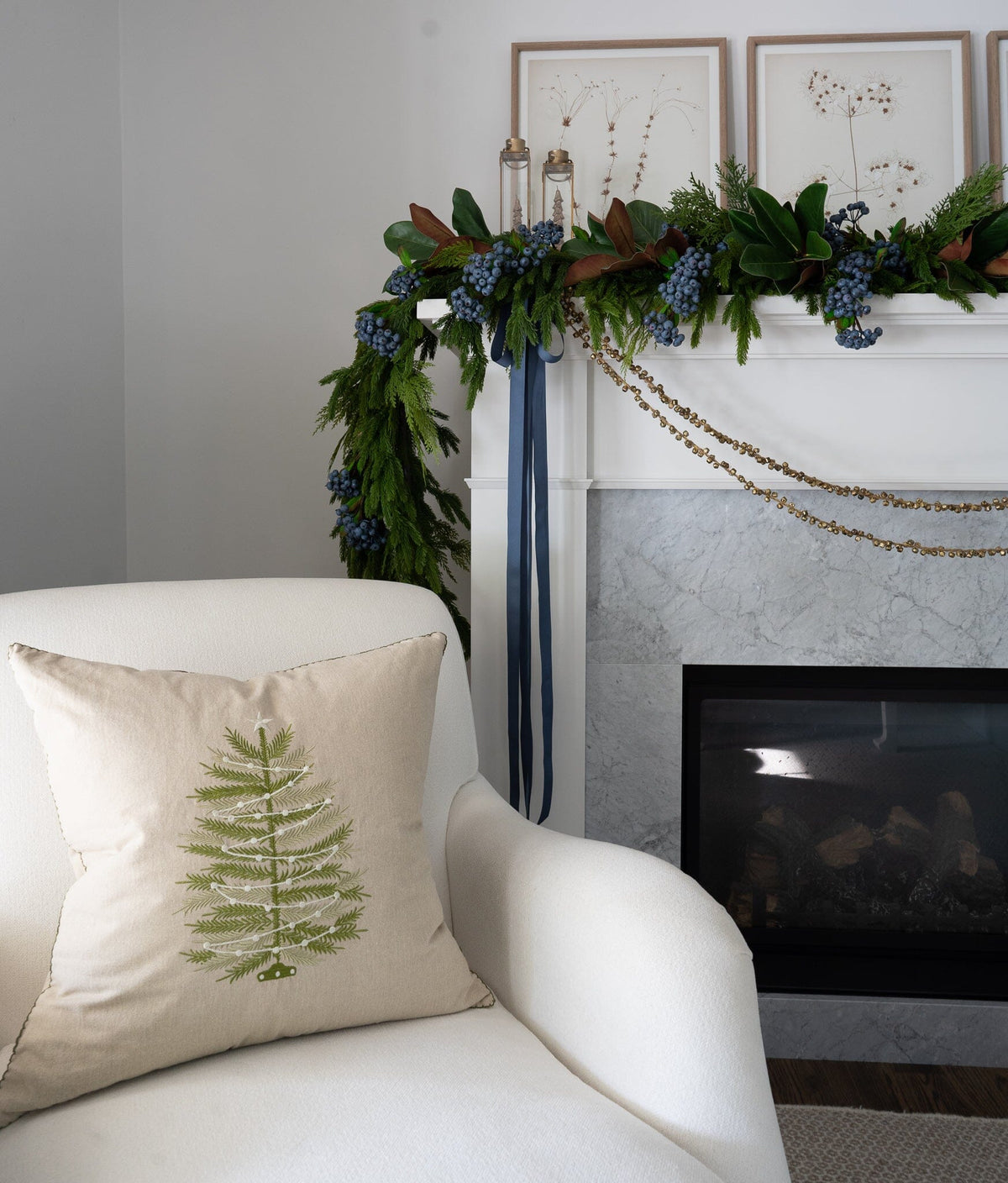Embroidered Tree Pillow 20" Pillow 