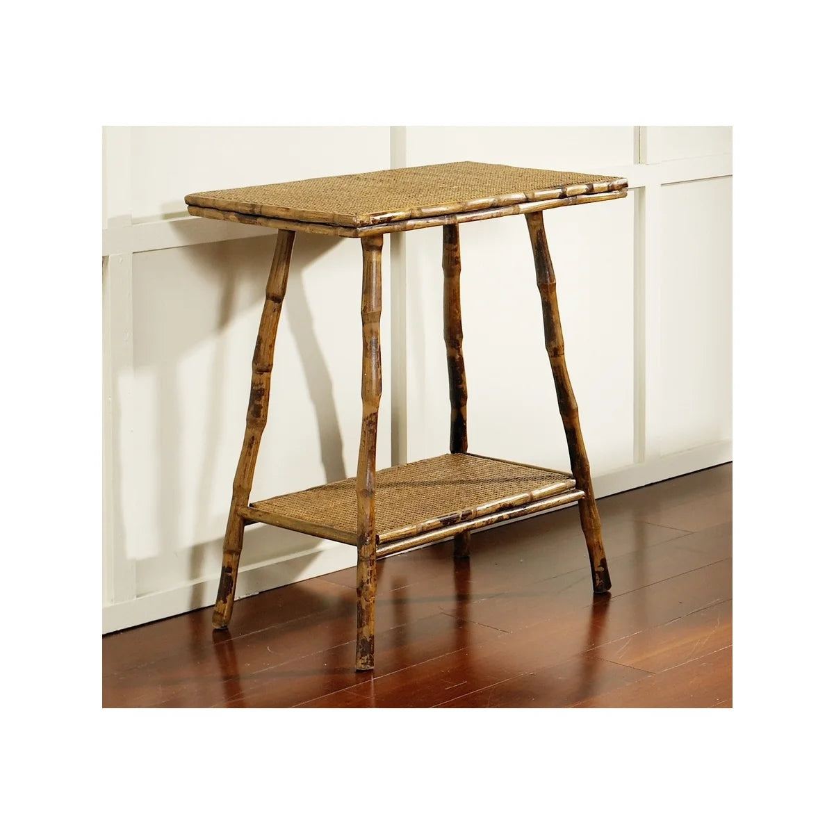 English Bamboo Side Table - Rectangle Accent Tables 