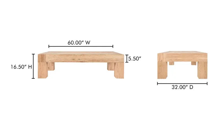 Evander Coffee Table- Natural Coffee Tables 