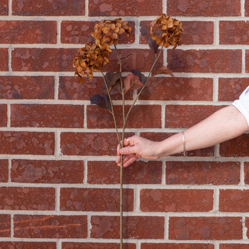 Faux Dried Brown Hydrangea Stem 30" Greenery 