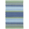 Fiesta Stripe French Blue/Green Handwoven Indoor/Outdoor Rug Rugs 