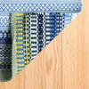 Fiesta Stripe French Blue/Green Handwoven Indoor/Outdoor Rug Rugs 