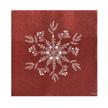 Fleur Des Neiges Rouge- Paviot Dinner Napkin Kitchen 