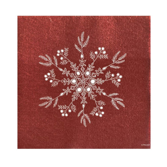 Fleur Des Neiges Rouge- Paviot Dinner Napkin Kitchen 
