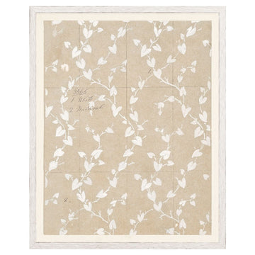 Floral Pattern on Parchment II Framed Art 