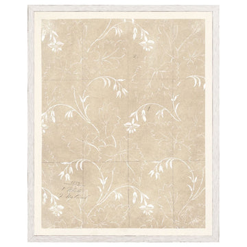 Floral Pattern on Parchment III Framed Art 